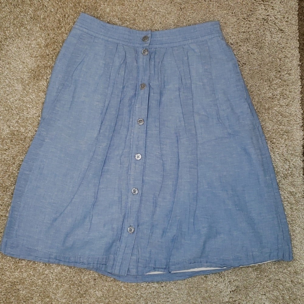 Jcrew midi blue skirt